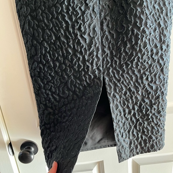 Brandon Maxwell Leo boat neck midi sheath black leopard dress. Size 2 - Picture 10 of 10